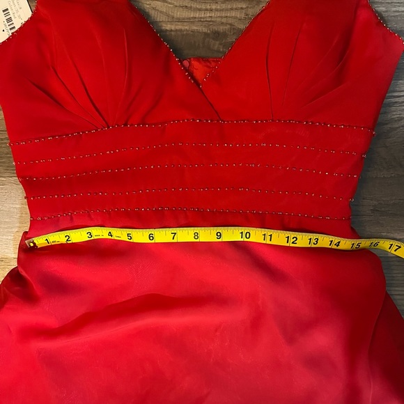 NWT JJ’s House Red Chiffon Embellished Formal Dress SZ 8 - Picture 14 of 16